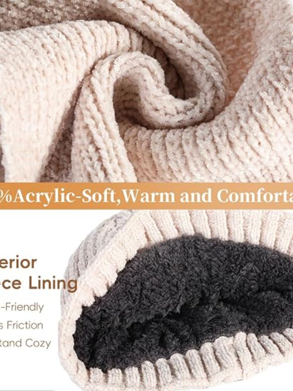 Winter Hat Scarf Gloves Set for Men Women 3-in-1 - Picture 6 of 6